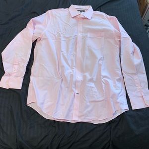 XL, pink with white stripes dress shirt